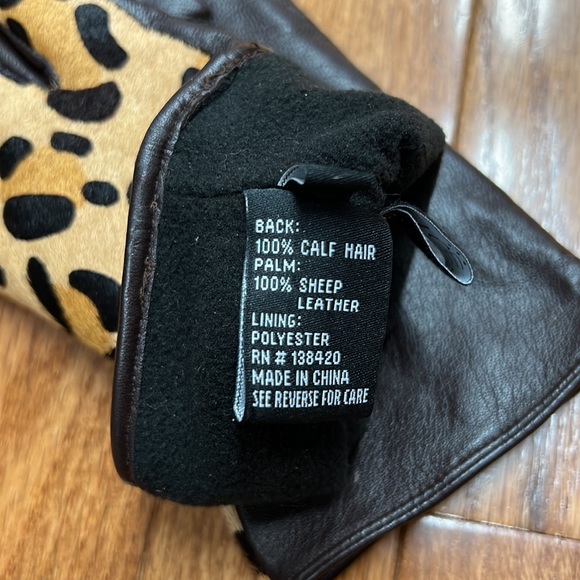 NWOB Calf hair and leather gloves, M - Picture 4 of 5
